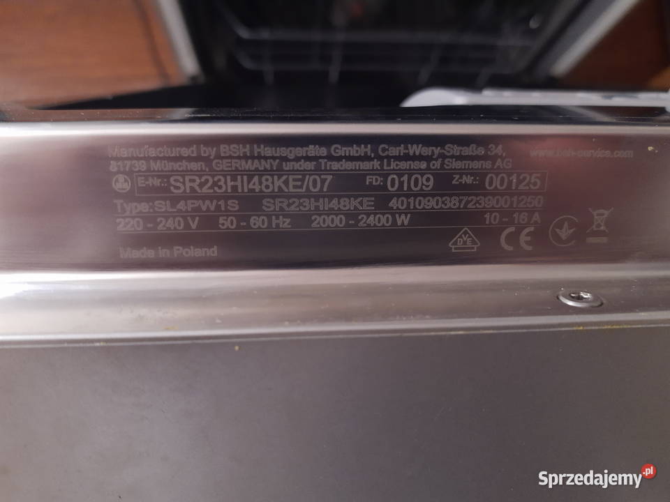 Podblatowa zmywarka Siemens iQ300 SR23HI48KE Kraków