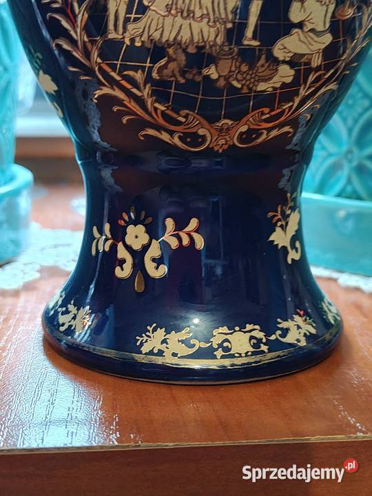 Wazon porcelana kobalt złocenia Legnica