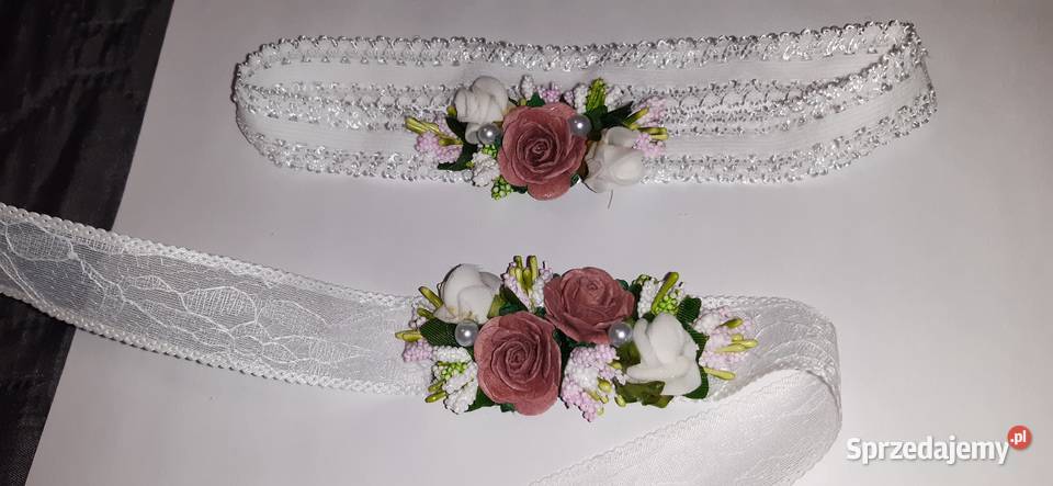 Opaska I pasek do chrztu żywy komplet mazowieckie Borów