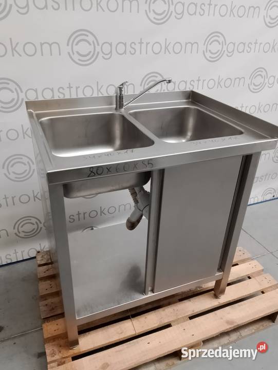 Stół z 2 zlewami drzwi przesuwne 80x60x85 Wrocław sprzedam