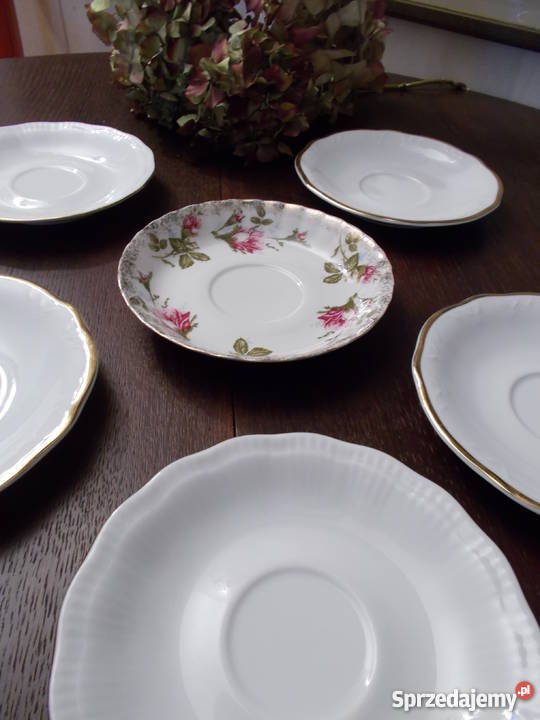 Złocenia Porcelanowe Talerzyki Podstawki Szczecin