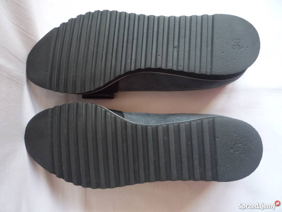 Gamis 38 Półbuty Lordsy Baleriny Skórzane Szare Szczecin