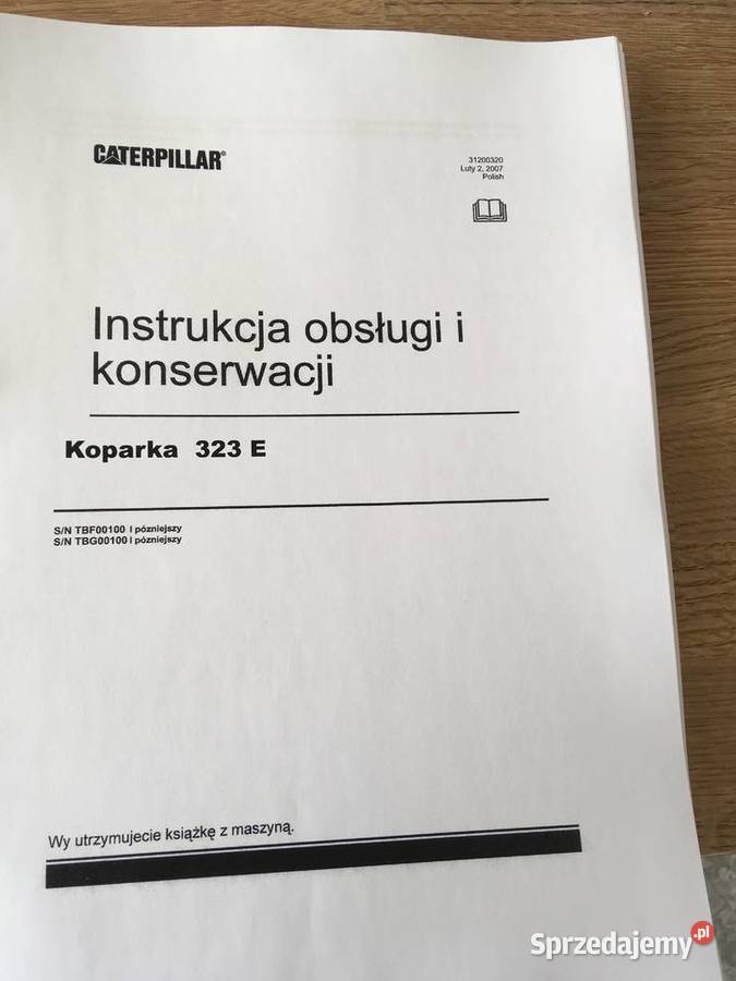 dtr instrukcja obsługi koparka caterpillar 323e Szczecin