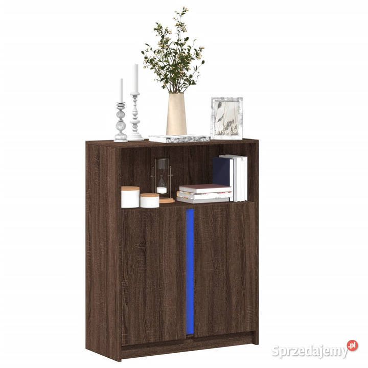 Szafka z LED brązowy dąb 77x34x100 WM852151 Pozostałe Warszawa