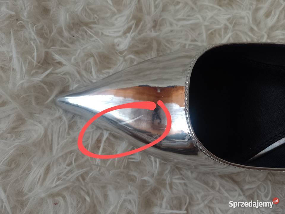 40 ASOS Design Srebrne czółenka z odkrytą piętą Asos Kraków
