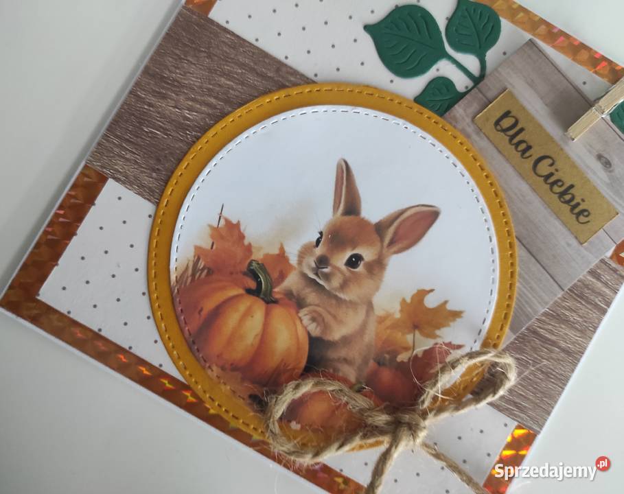 Jesienna kartka okolicznościowa ręcznie robiona