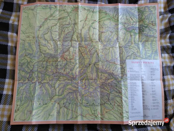 Stara mapa turystyczna Tatry i Pieniny dolnośląskie Chrząstawa Mała sprzedam