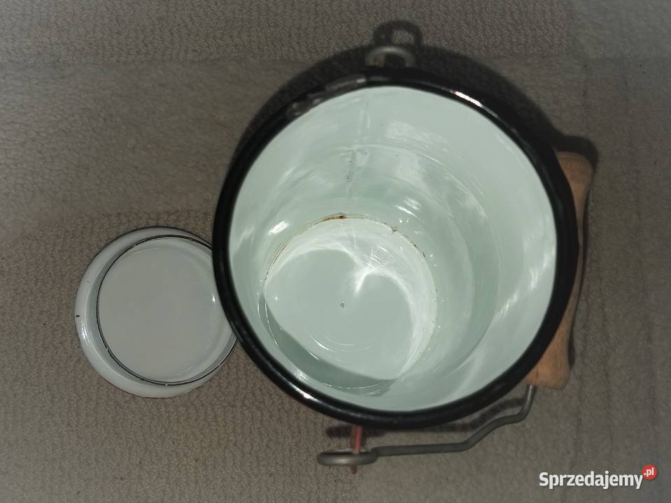 Emaliowana kankabańka na mleko z pokrywką Warszawa