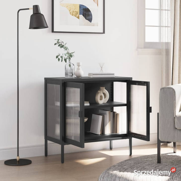 Szafka czarna 70x35x70 szkło i stal WM353001 Warszawa