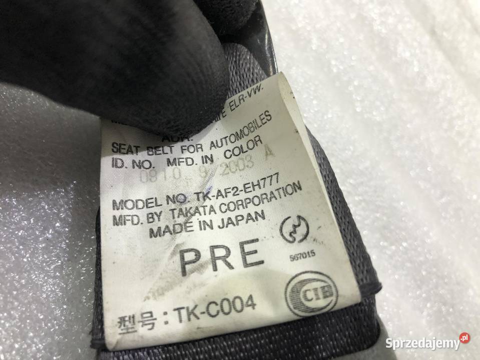 PAS BEZPIECZEŃSTWA PRAWY PRZÓD MAZDA 6