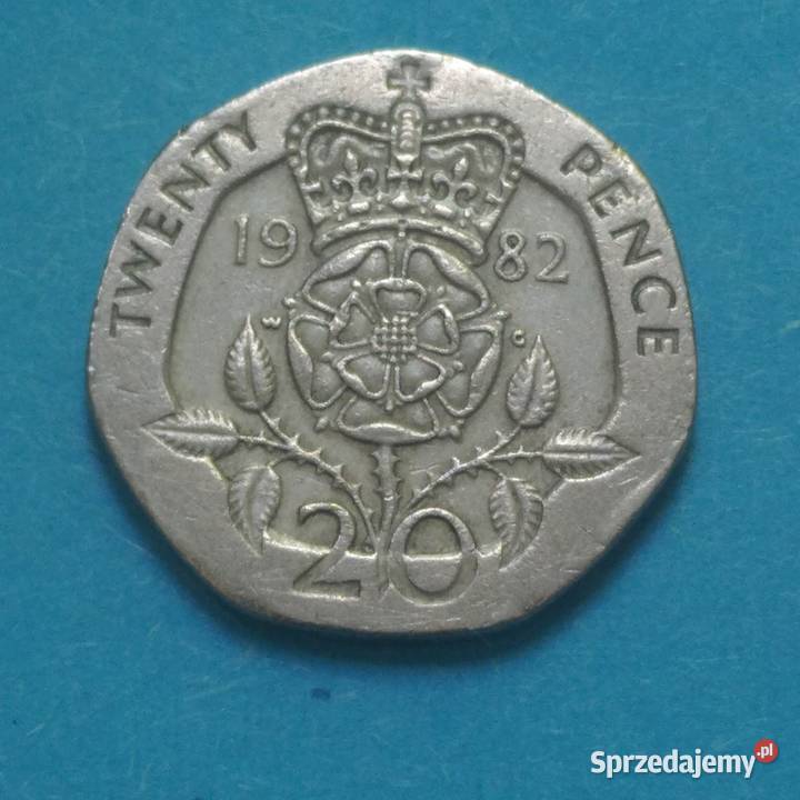 Moneta twenty pence z 1982r mazowieckie Żyrardów