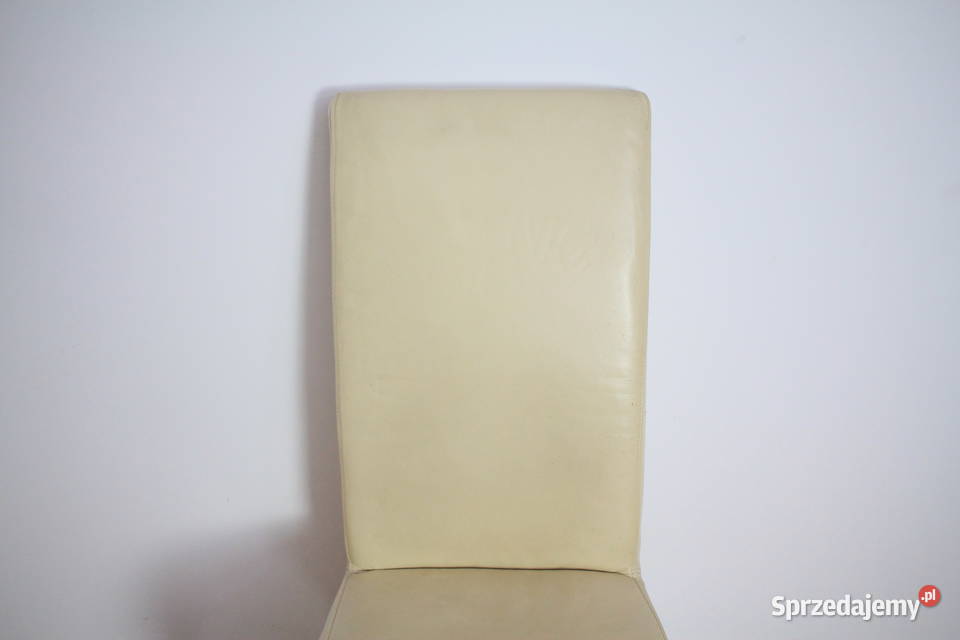 Krzesła tapicerowane jasna skóra 6 sztuk Pszczyna