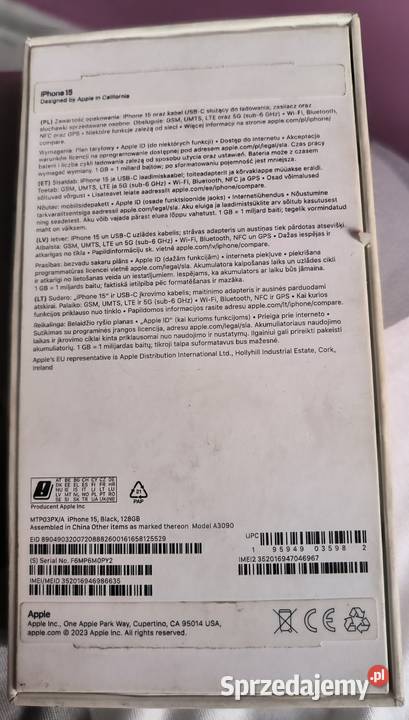 iPhone 15 128GB śląskie Świętochłowice