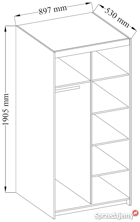 Szafa DOSTAWA CAŁA POLSKA 90 x 190 biała sonoma 190cm Wrocław