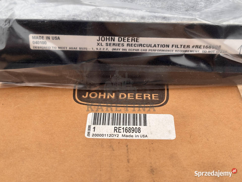 John Deere RE168908 Filtr powietrza z węglem wielkopolskie Jastrzębniki
