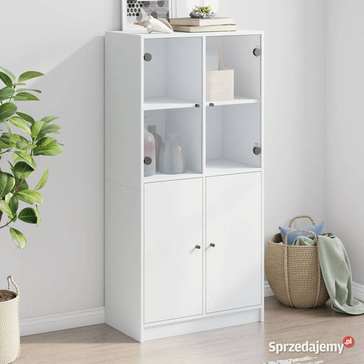 Szafka z drzwiczkami biała 68x37x142 WM3295864 Warszawa