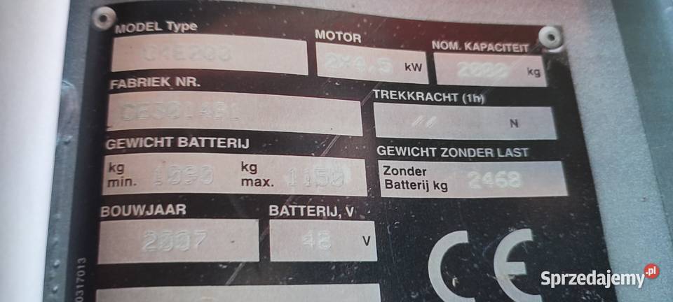 BT C4E200 Wózek widłowy elektryczny prostownik sprzedam