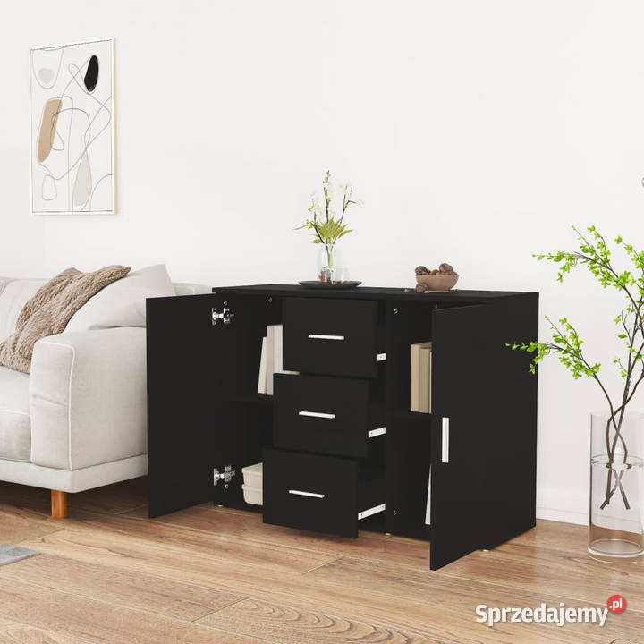 Szafka czarna 91x295x65 materiał drewnopochodny