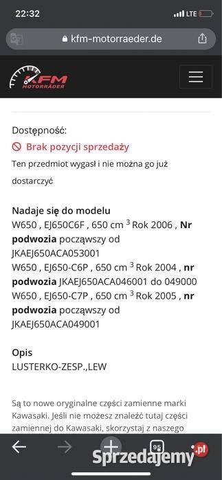 Nowe Lusterka Kawasaki W650 EJ650 N415 Poznań