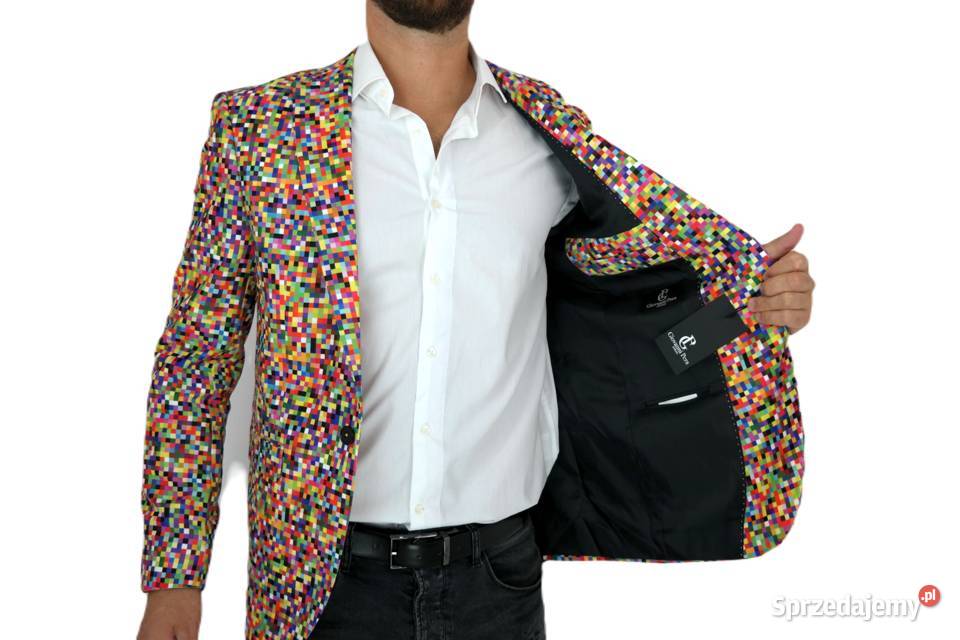 GIOVANNI PERA Marynarka Męska D608 piksele Odzież i bielizna męska Ostrów Wielkopolski