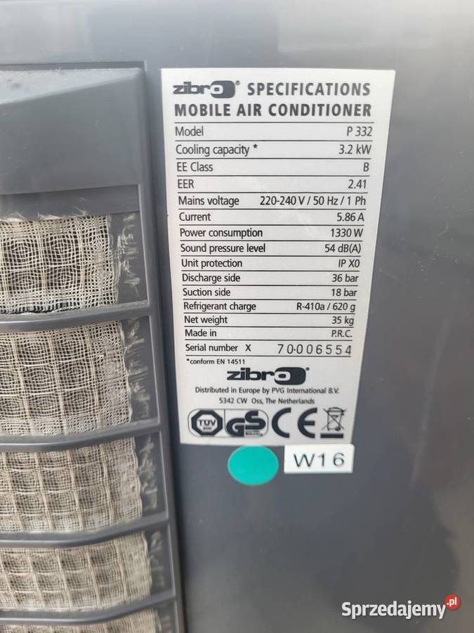 Okazja Klimatyzator przenośny ZIBRO P332 32kW Ostrów Wielkopolski sprzedam