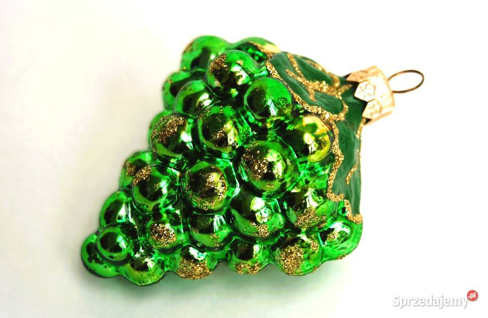 Bombka szklana ręcznie malowana zielone zielony Boże Narodzenie lubelskie Lublin