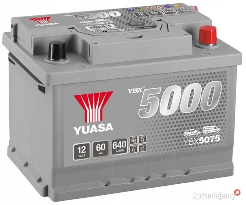 Akumulator Yuasa Silver 12V 60Ah 640A Prawy Plus