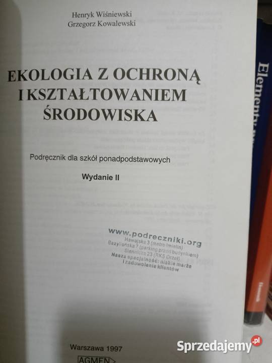 Ekologia używane podręczniki szkolne księgarnia Rok wydania 1995 Warszawa