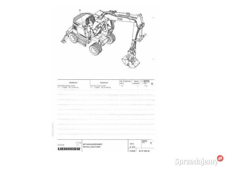 Liebherr A310 A312 A314 Litronic katalog części Kielce