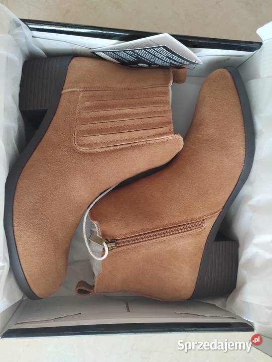 NOWE Buty damskie zamszowe botki JASNY BRĄŻ 39 śląskie Zabrze