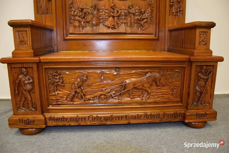 ławka dębowa ze schowkiem nowa