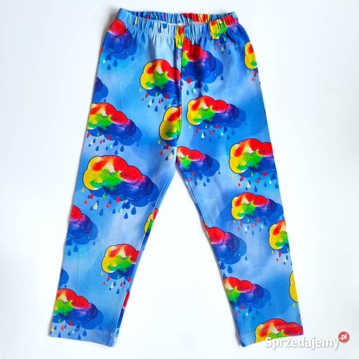 Legginsy w deszczowe chmurki handmade 92 Katowice
