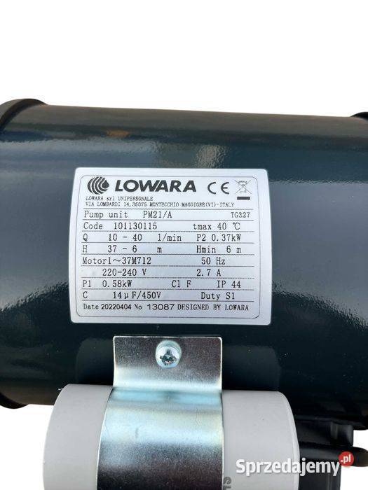 Pompa wody Lowara PM21A 2400lh 37H 058kW Nowa Pozostałe Tuliszków sprzedam