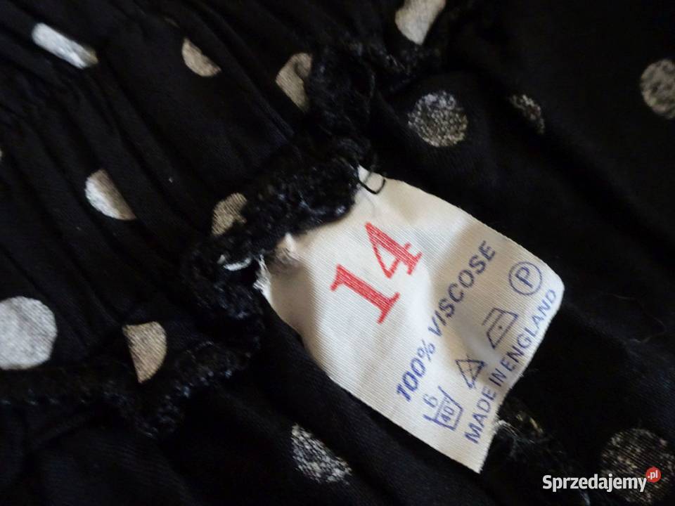 Spódnica spodnie grochy Wiskoza 38 40 vintage