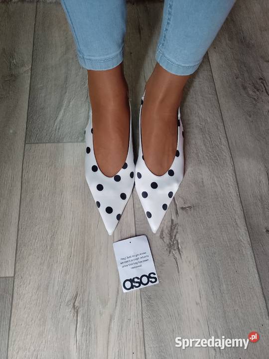 40 ASOS Nialot Czarne czółenka z odkrytą piętą z biały małopolskie Kraków sprzedam