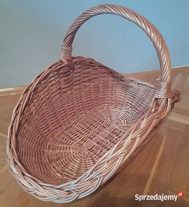 Wiklinowy duży wygodny kosz na drewno inny kolor Wieliczka