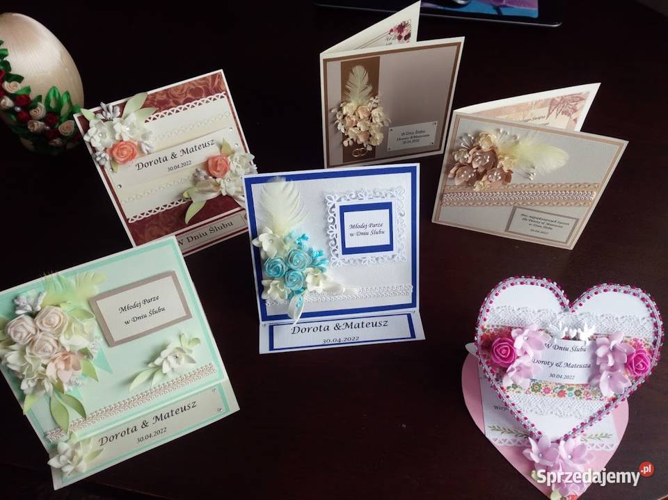 Kartka na ślub ręcznie robiona Rękodzieło Rękodzieło świętokrzyskie Wilków