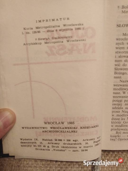 Ojcze Nasz Modlitewnik Wspólnoty twarda Wałbrzych sprzedam