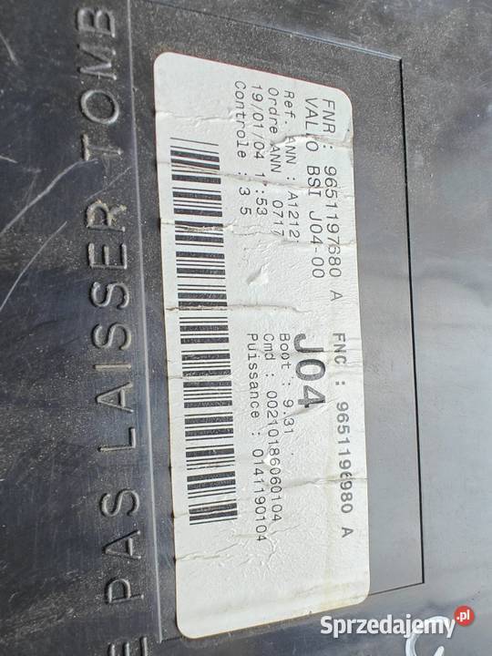 Moduł komfortu BSI Pegueot 307 9651197580