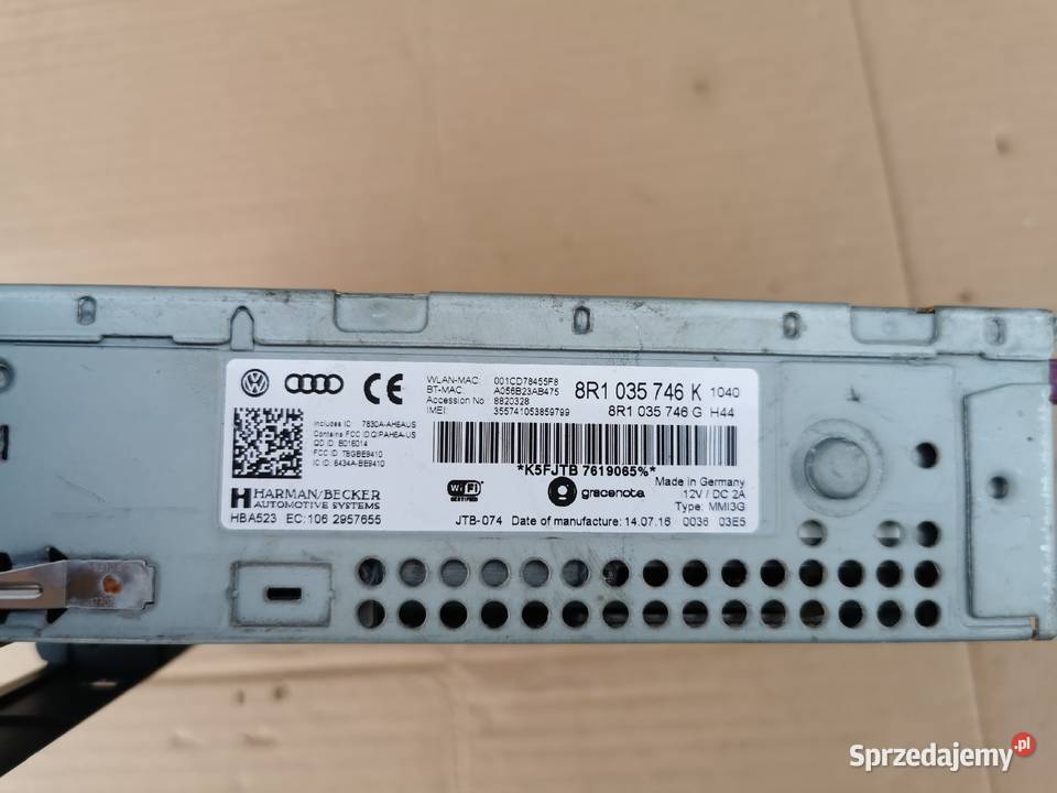 Radio cd audi Q5 8r lift 8R1035746K 8R1035746G