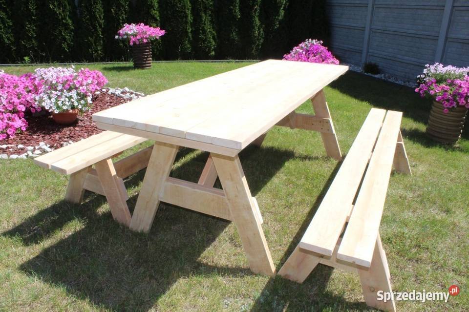 STÓŁ OGRODOWY 220 72 ŁAWKI 220 26 SOSNA