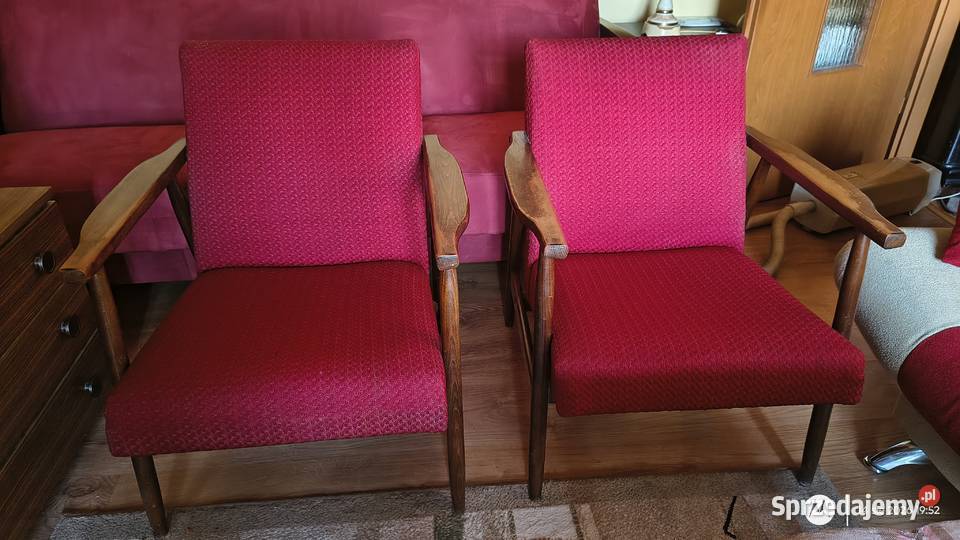 Kultowe fotele Lisek PRL Vintage Para 2 Łódź sprzedam