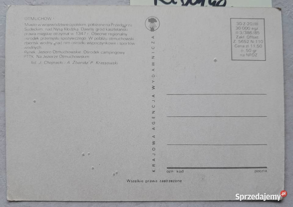 Stare pocztówki kartki PRL Opole Turawa Bobrza Pocztówki i karty telefoniczne śląskie Dąbrowa Górnicza