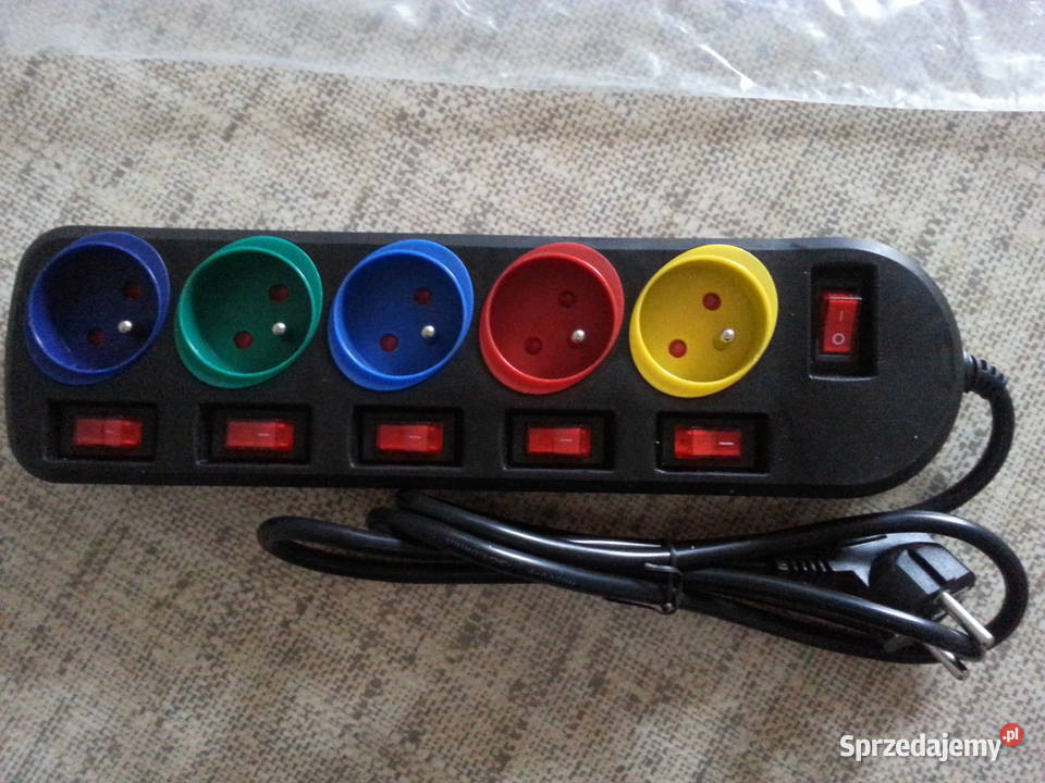 PRZEDŁUŻACZ listwa zasilająca 5niezależnych Bytom