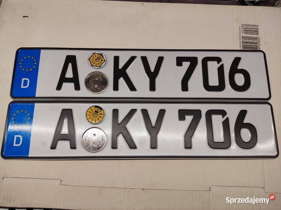 Tablica rejestracyjna Niemcy 2 sztuki AKY706