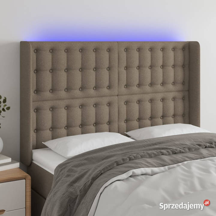Zagłówek do łóżka z LED taupe 147x16x118128 mazowieckie Warszawa