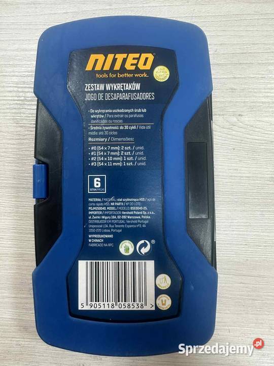 Zestaw Wykrętaków Niteo Tools 6 elementów Elbląg