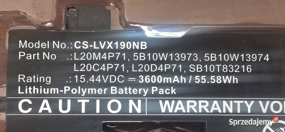Bateria 3600mAh kompatybilna z Lenovo ThinkPad Pozostałe Lubanie sprzedam