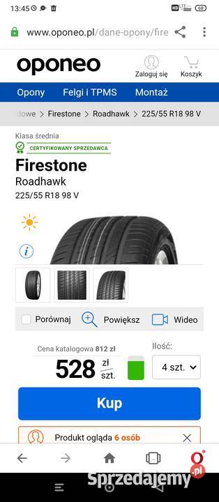 Opony Firestone Roadhawk 22555 R18 98V okazja Zakliczyn sprzedam