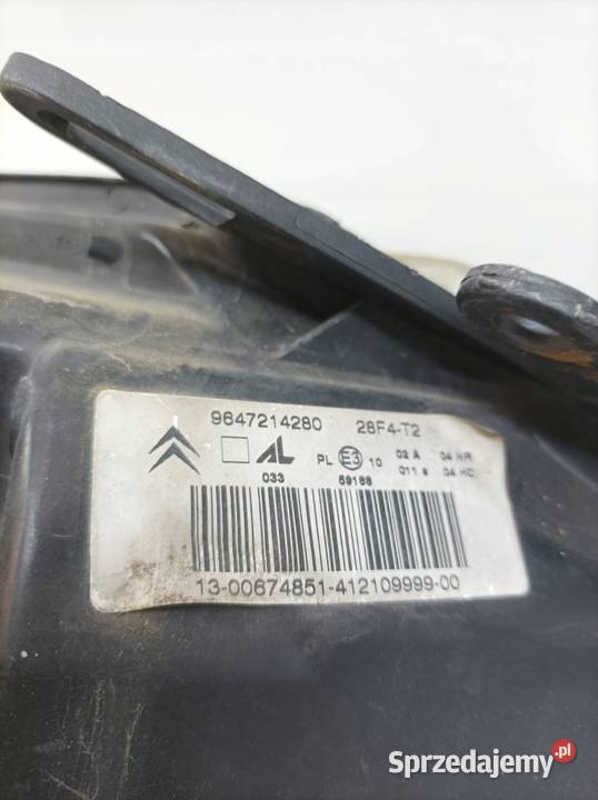 LAMPA PRZÓD LEWA EU 9647214280 Citroen C3 I osobowe
